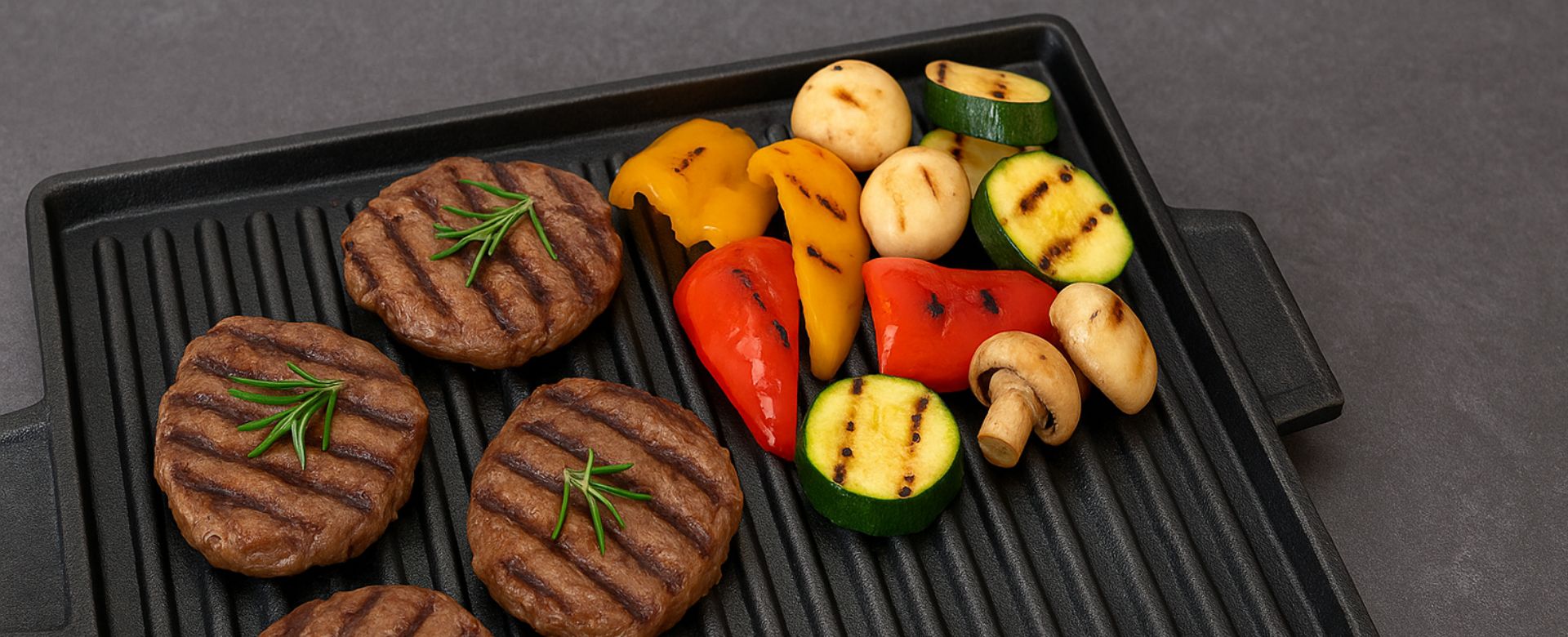Cast iron grill plate for cooking